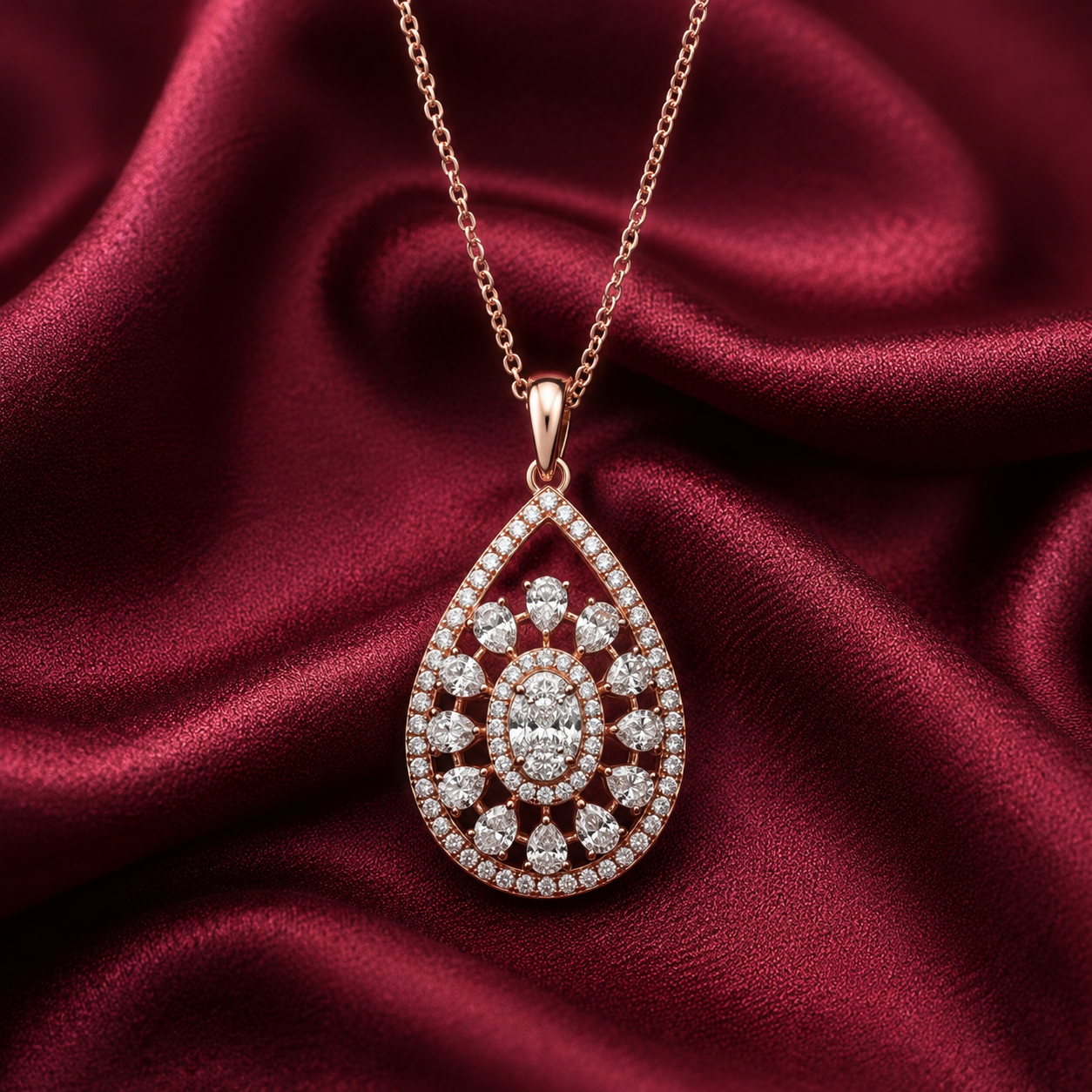 Diamond Bloom Pendant Set