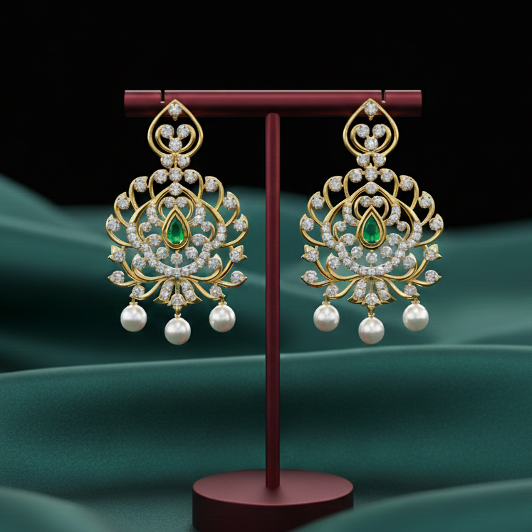 High Shine Diamond Drop Earrings