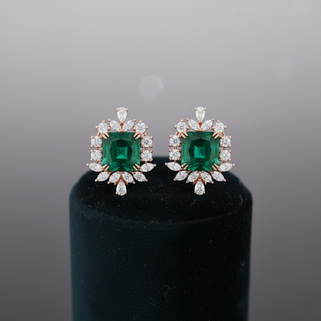 Lightweight Crystal Diamond Studs