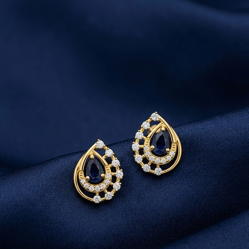 Elegant Rhombus Diamond Stud Earrings - 3