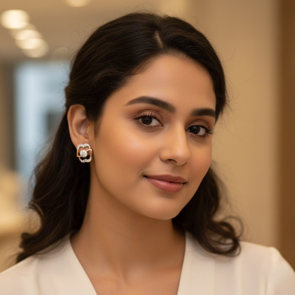 Minimalist Diamond Stud Earrings