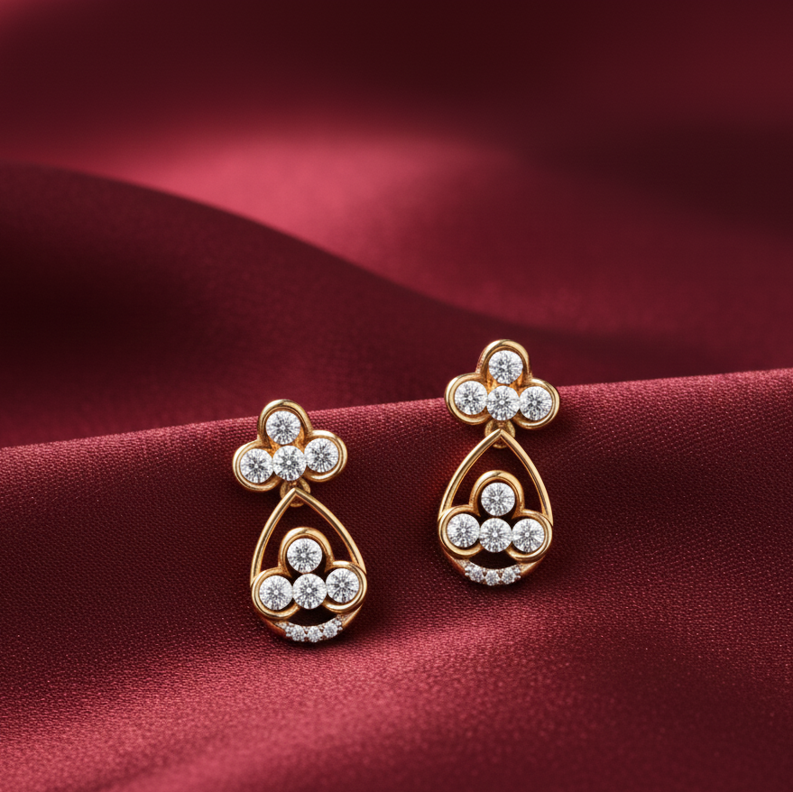Stylish Luxury Diamond Stud Earrings