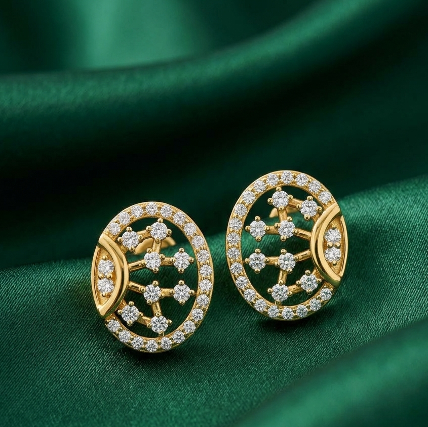 Luxury Floral Cluster Diamond Earrings - 3