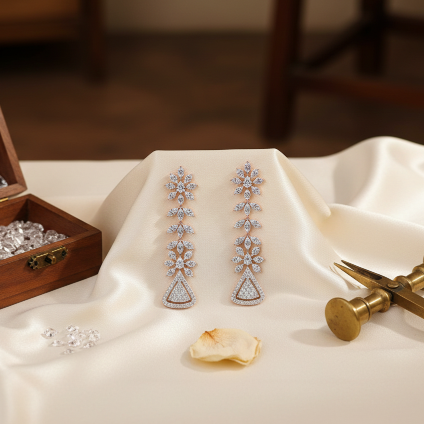 Elysian Glow Diamond Dangler Earrings - 3