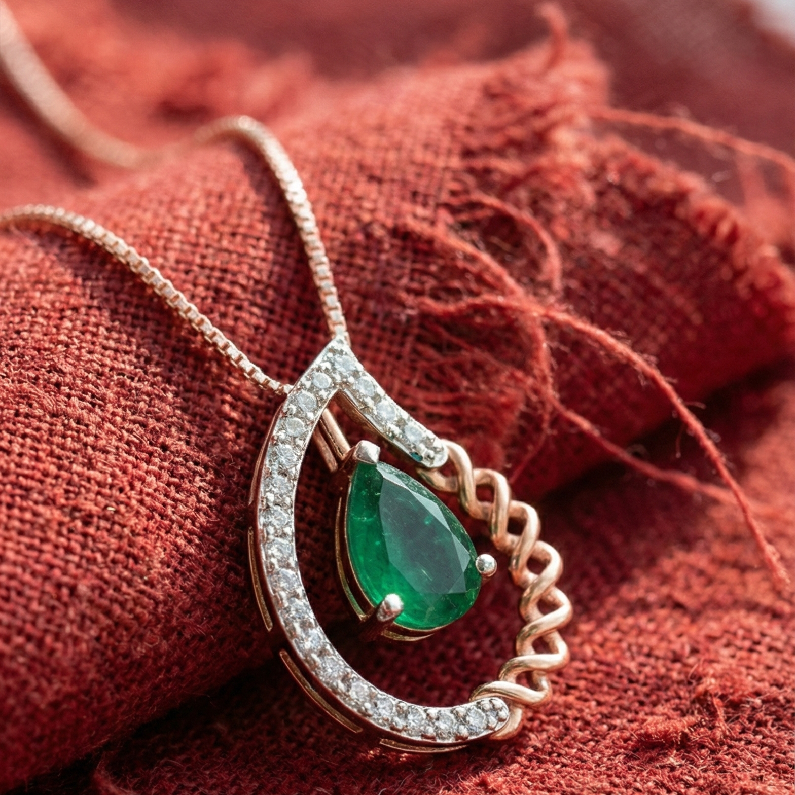 Elegant Glow Drop Diamond Pendant