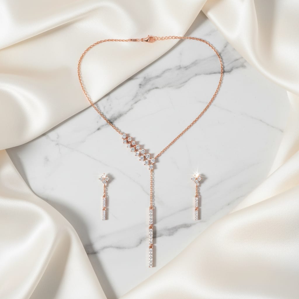 Divine Diamond Charm Necklace Set
