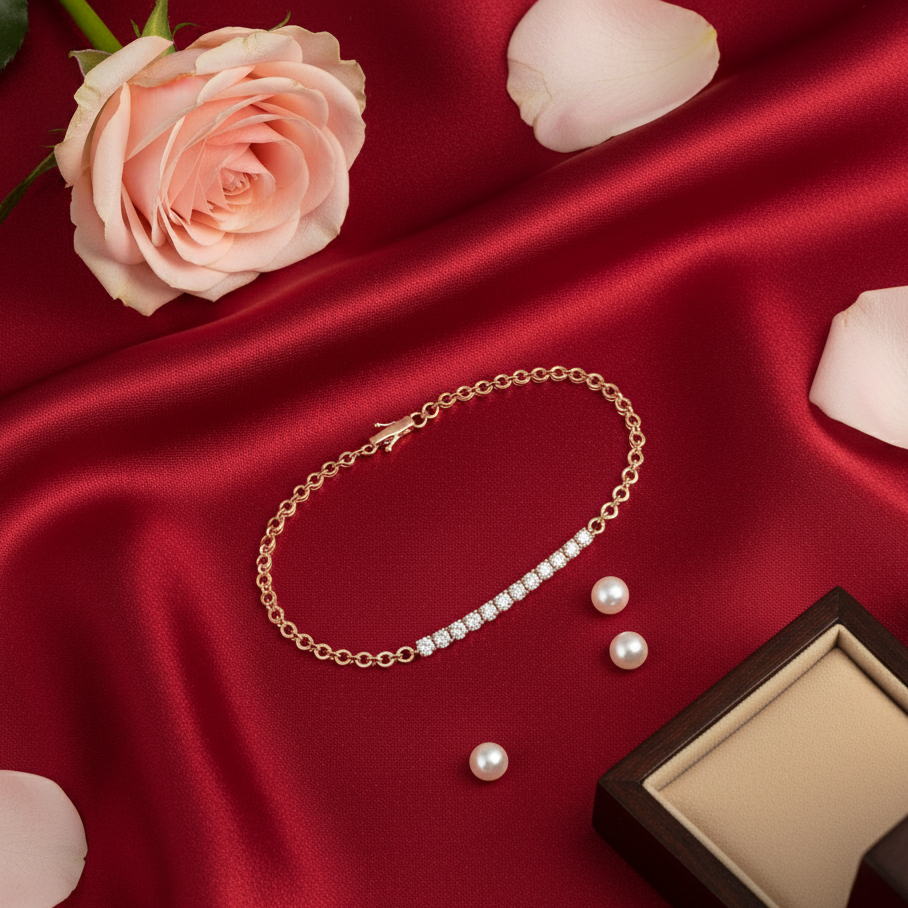 Luxe Ribbon Diamond Chain Bracelet