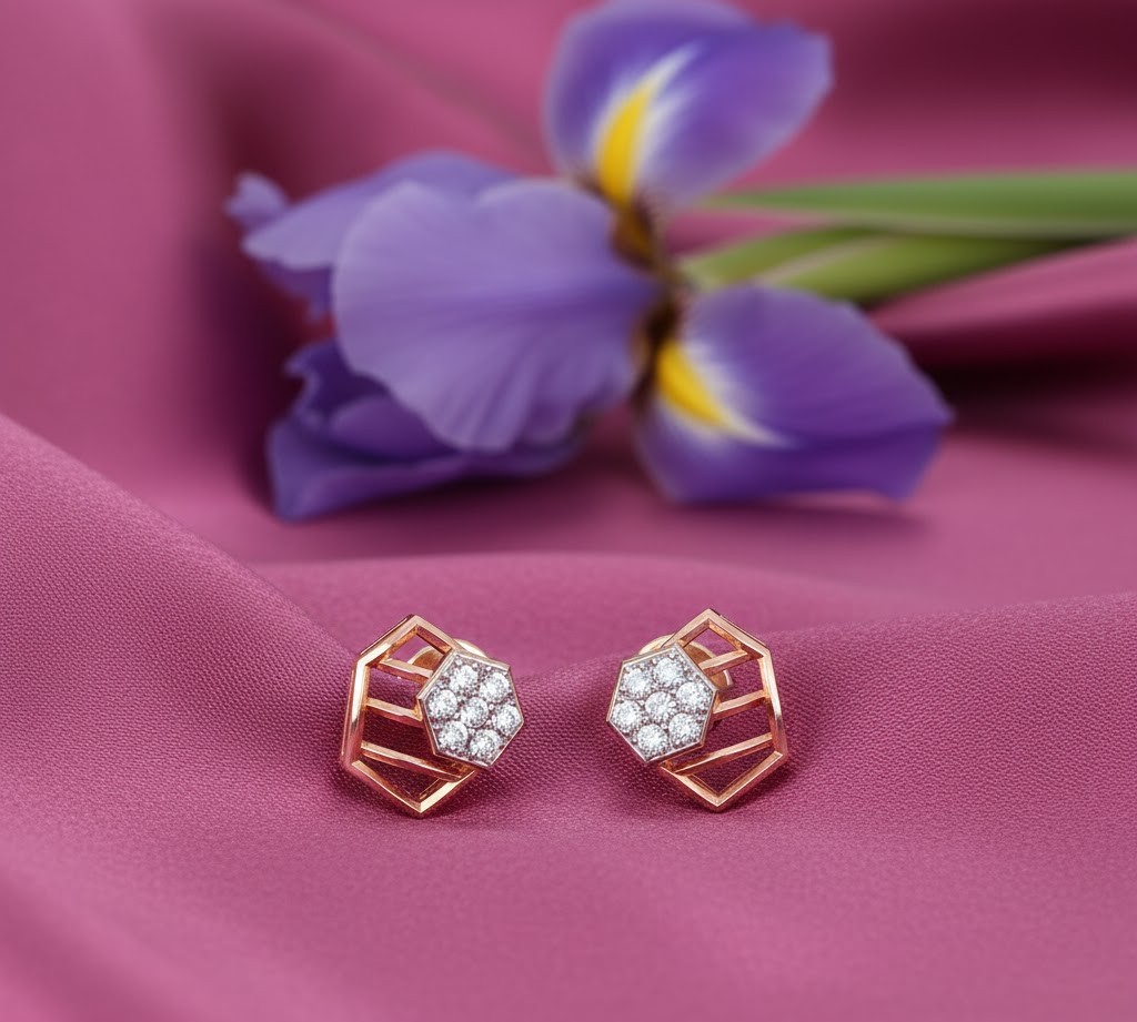 Heritage Style Diamond Stud Earrings