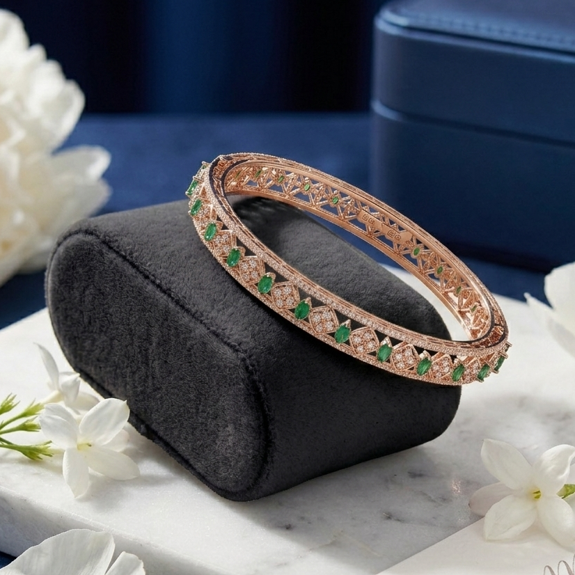 Polished Diamond Bangles