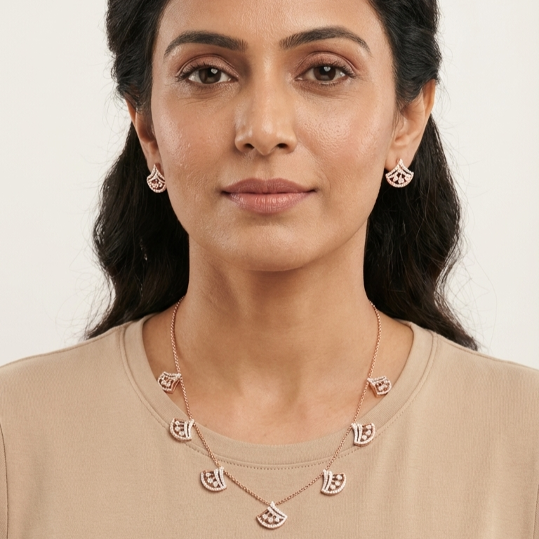 Regal Diamond Elegance Necklace Set