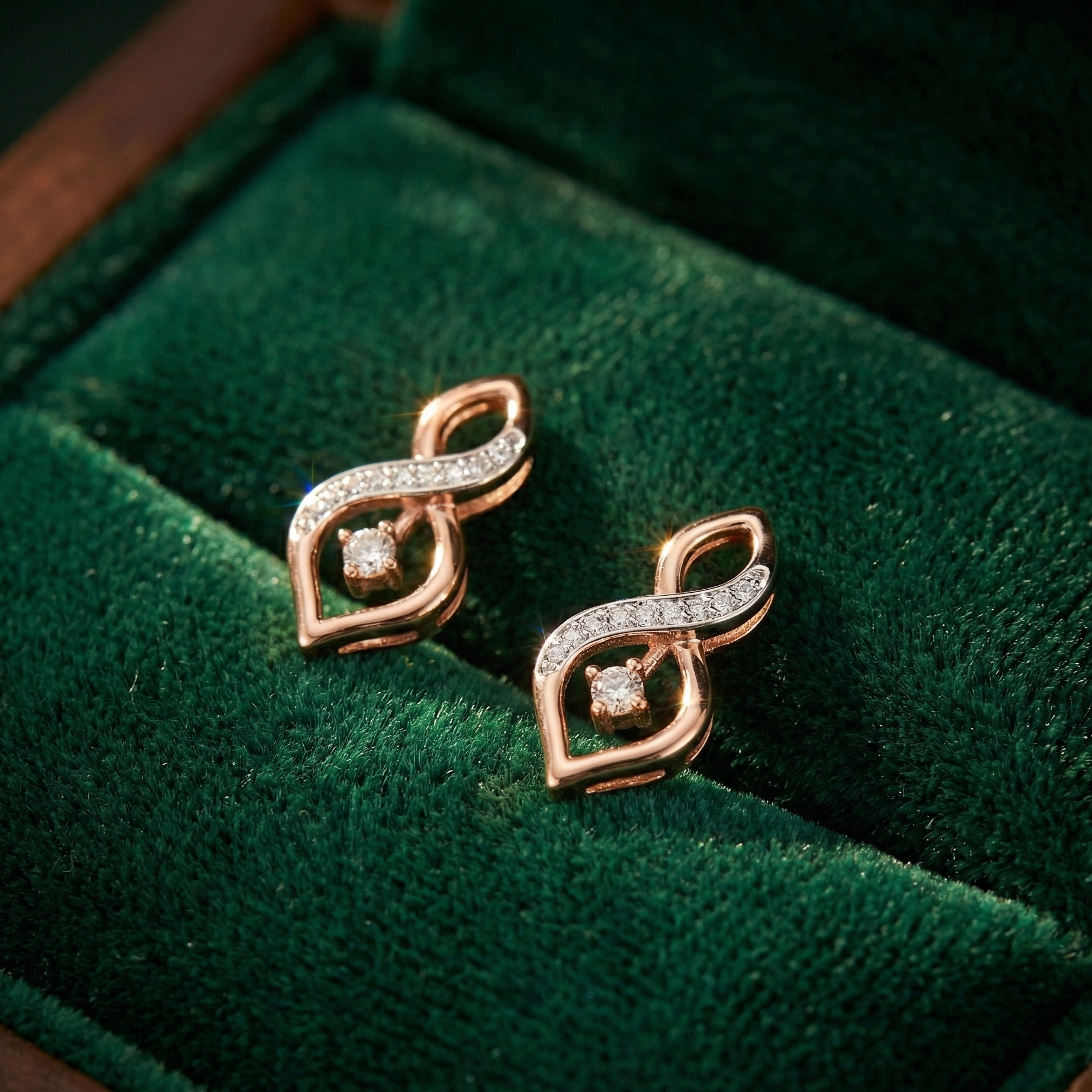 Elegant Form Diamond Pendant Earrings