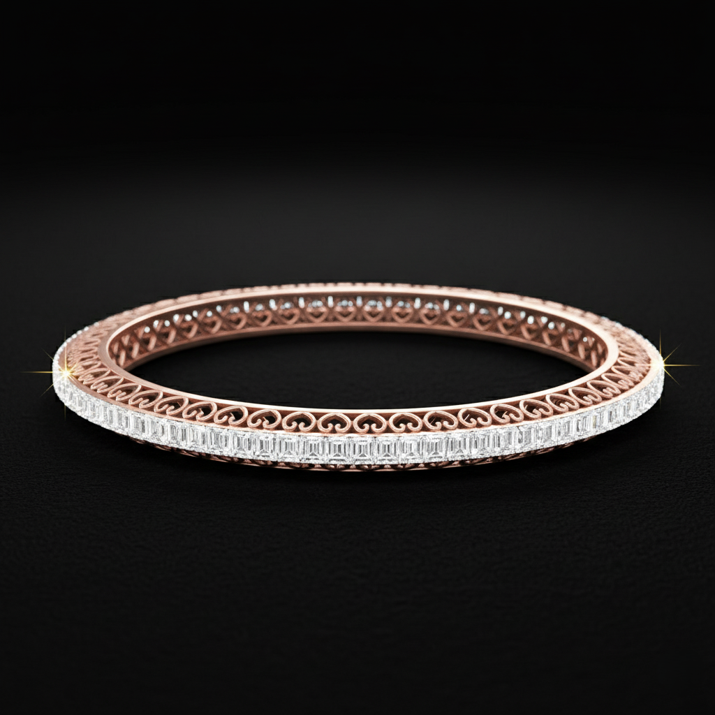 Serene Filigree Diamond Bangle