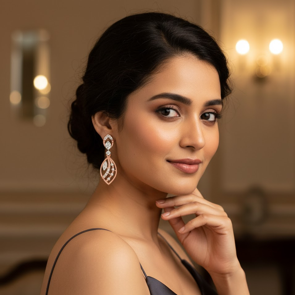 Modern Diamond Dangler Earrings