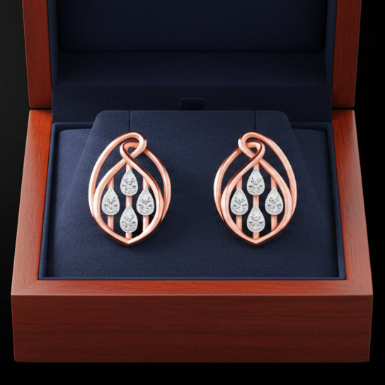 Diamond Radiant Drop Earrings