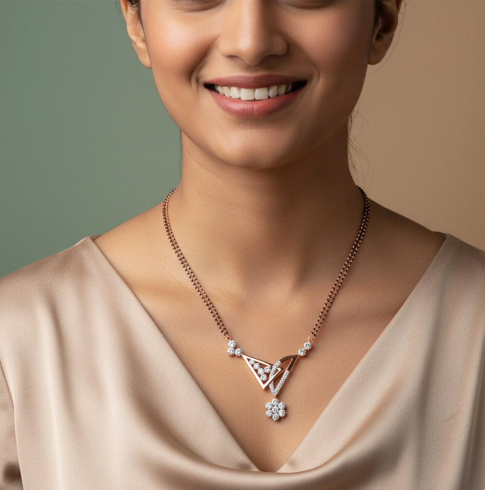 Sparkling Gold Diamond Tanmaniya for Brides - 3