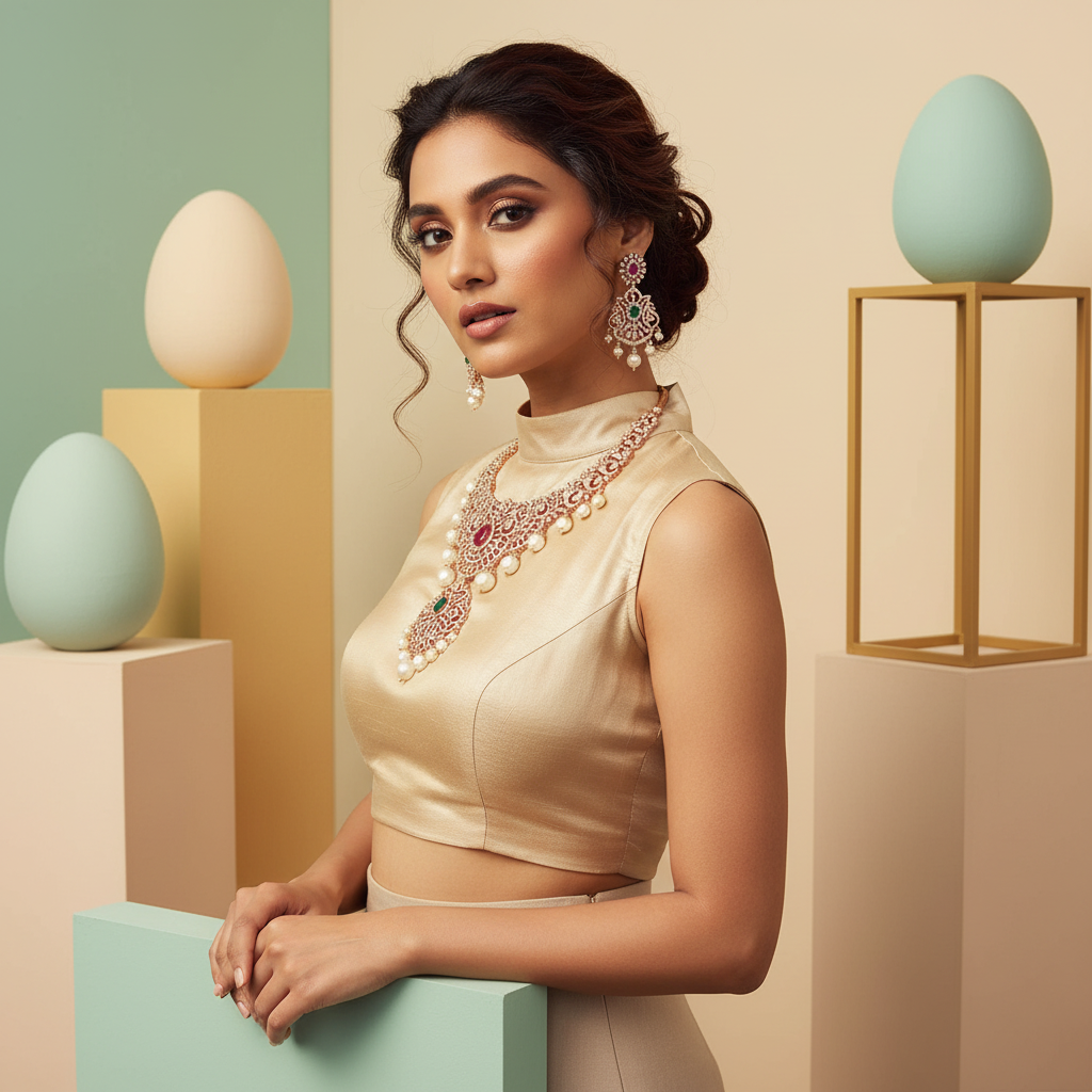 Glittering Diamond Classic Necklace Set - 3