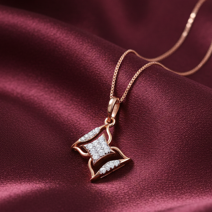 Stylish Single Diamond Pendant