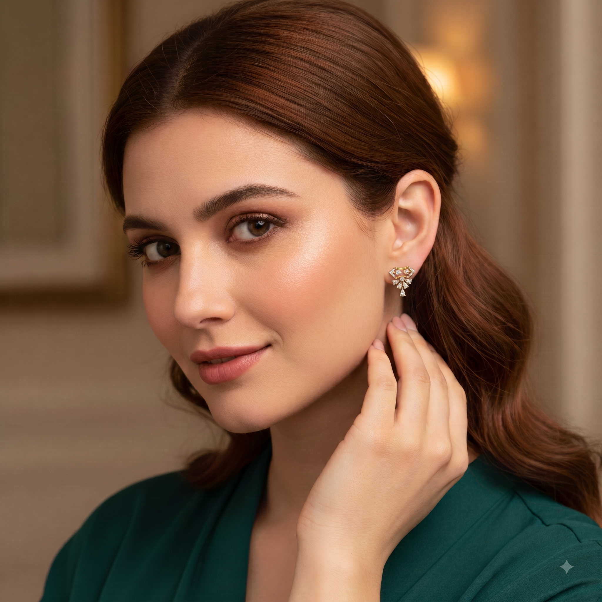 Elegant Diamond Stud Earrings with Modern Touch - 3