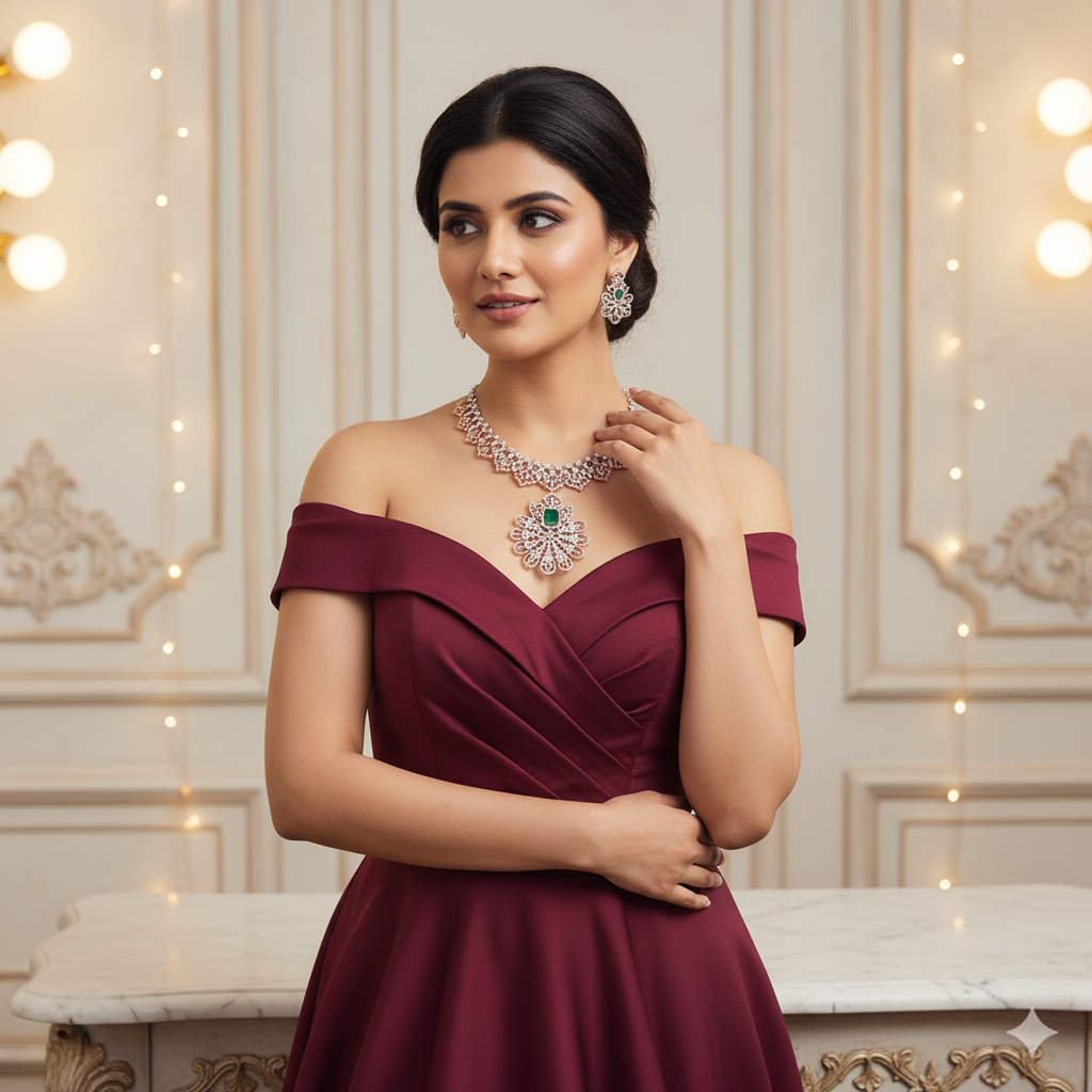 Radiant Diamond Necklace for Party Wear