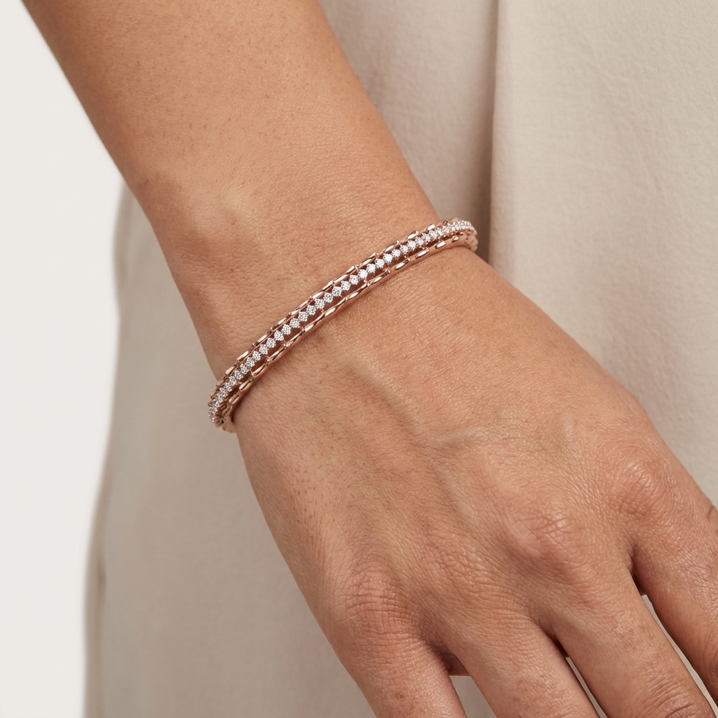 Opal Shine Diamond Bangles