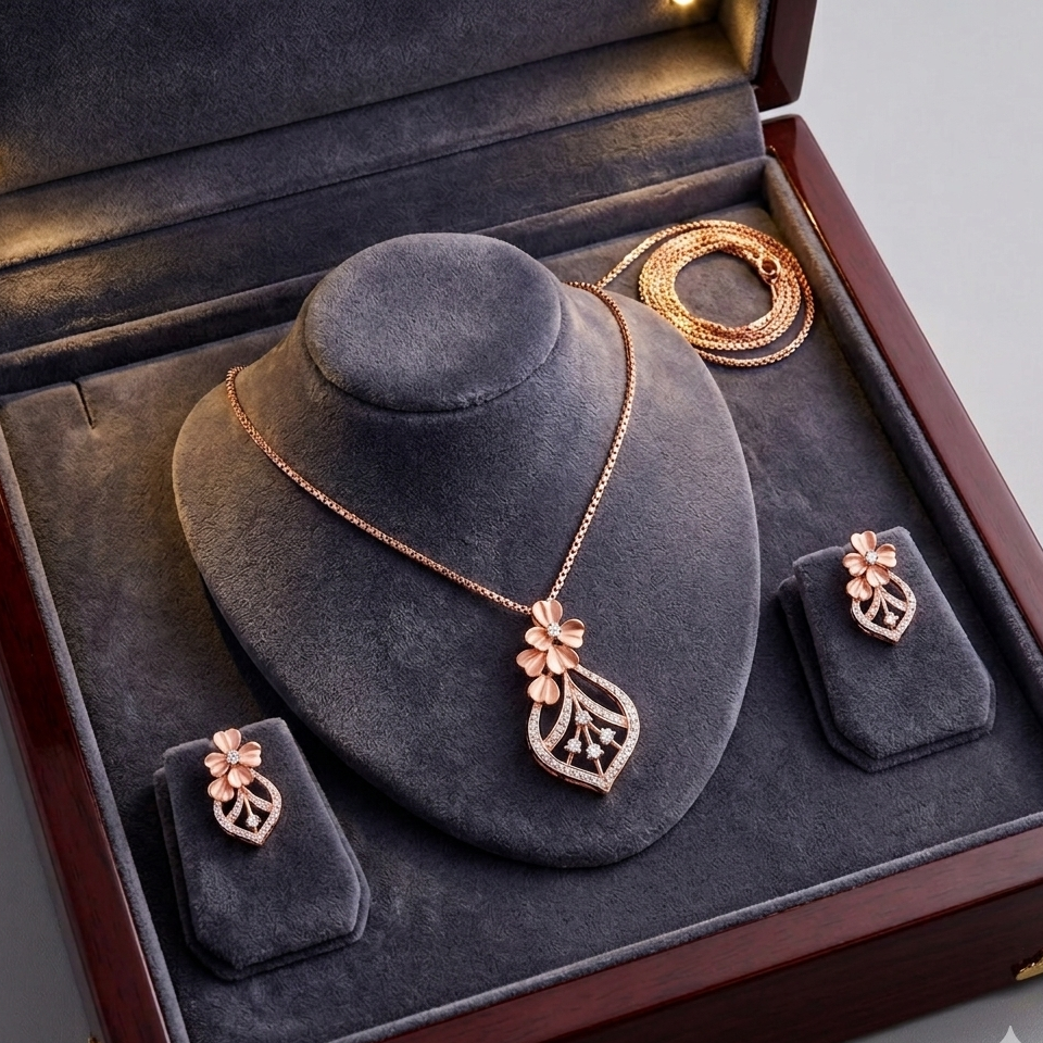 Radiant Luxe Diamond Pendant Set - 3