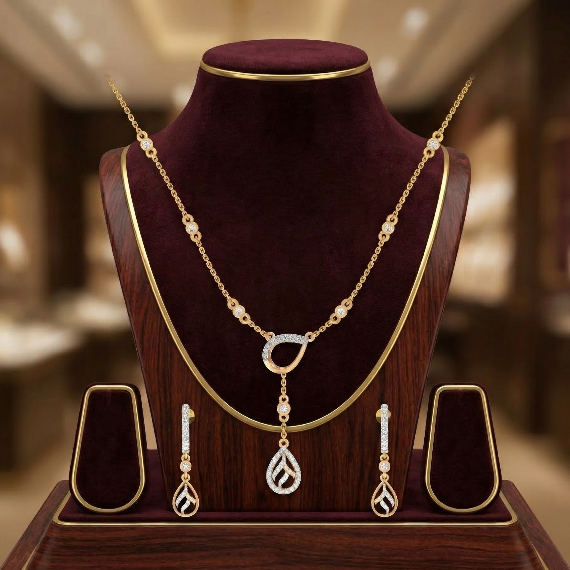 Elegant Diamond Enchant Necklace Set - 3