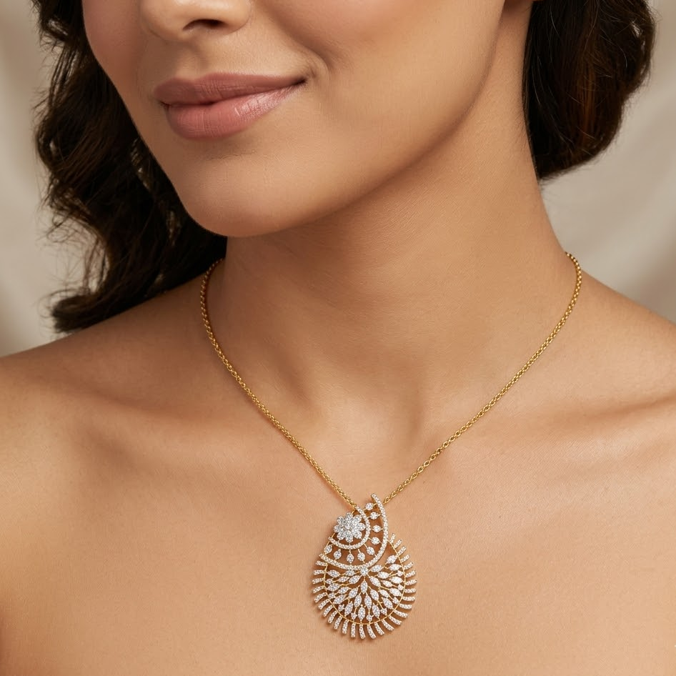 Diamond Aurora Lily Pendant