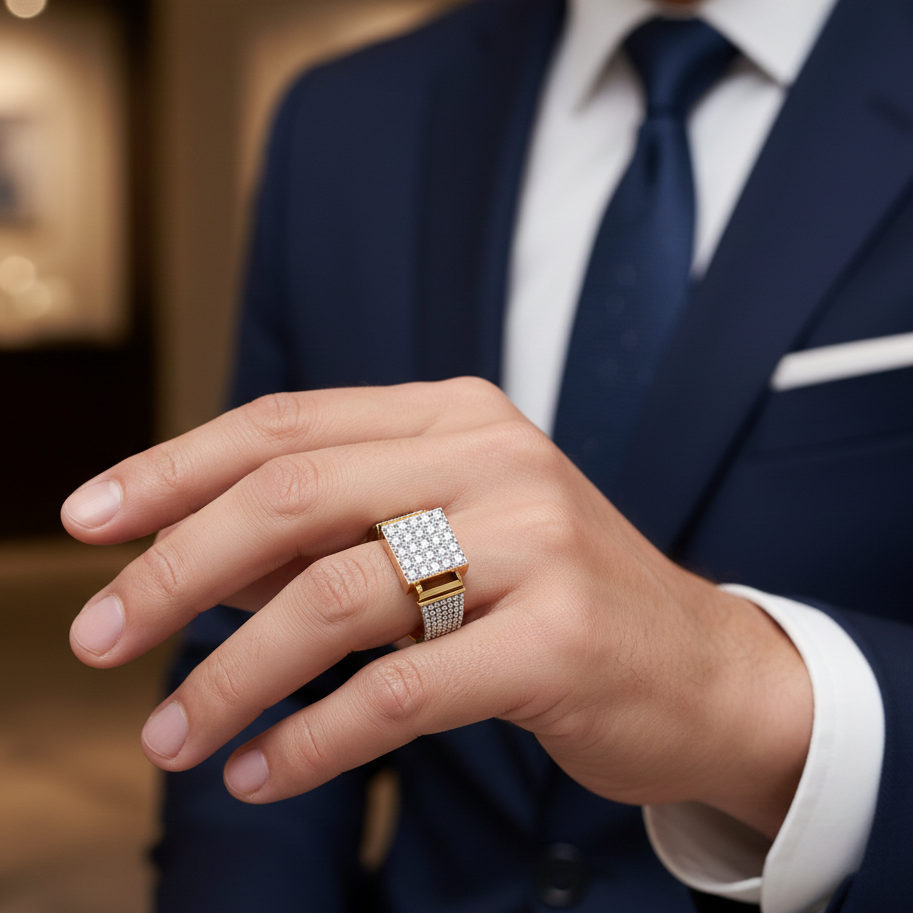 Classic Sovereign Diamond Gents Ring