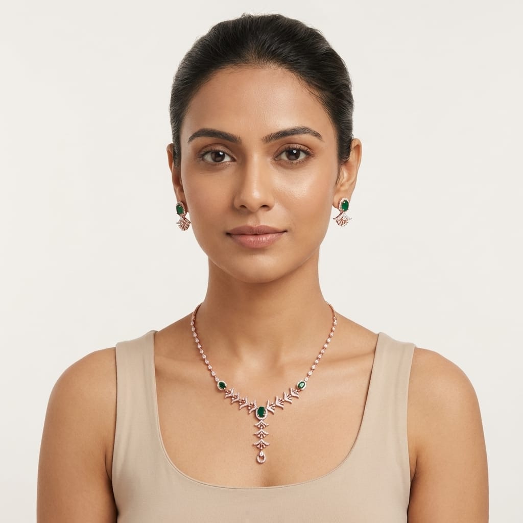 Divine Diamond Dazzle Necklace Set - 4
