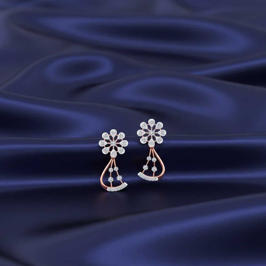 Shimmering Diamond Drop Earrings