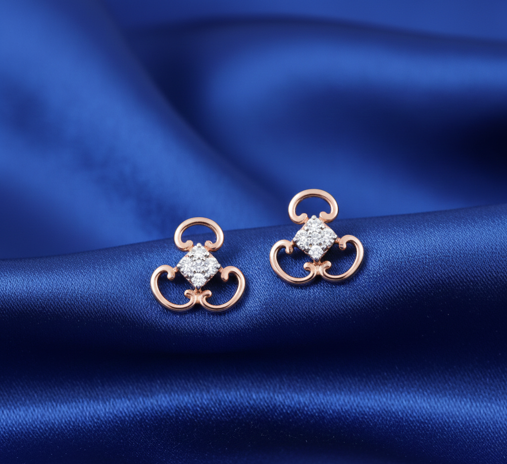 Timeless Diamond Stud Earrings in Premium Finish