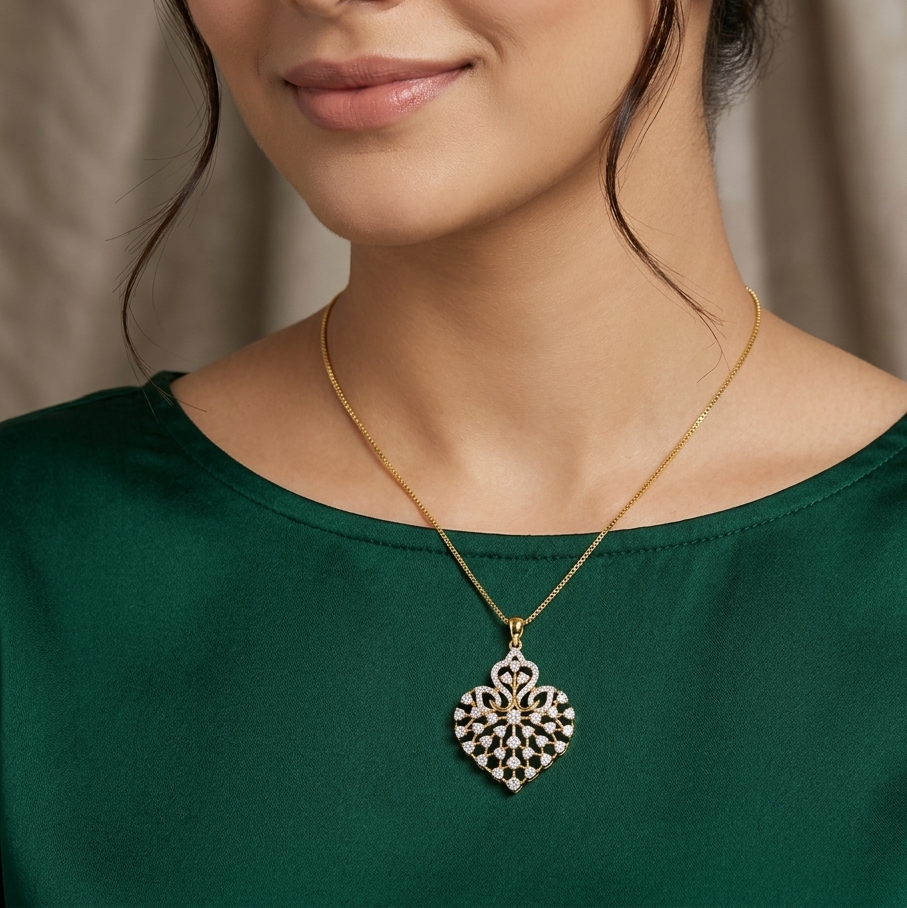 Diamond Silver Bloom Pendant