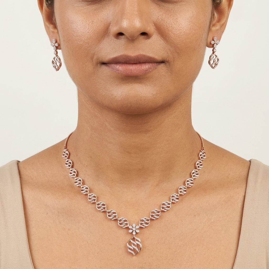 Classic Diamond Grace Necklace Set - 4