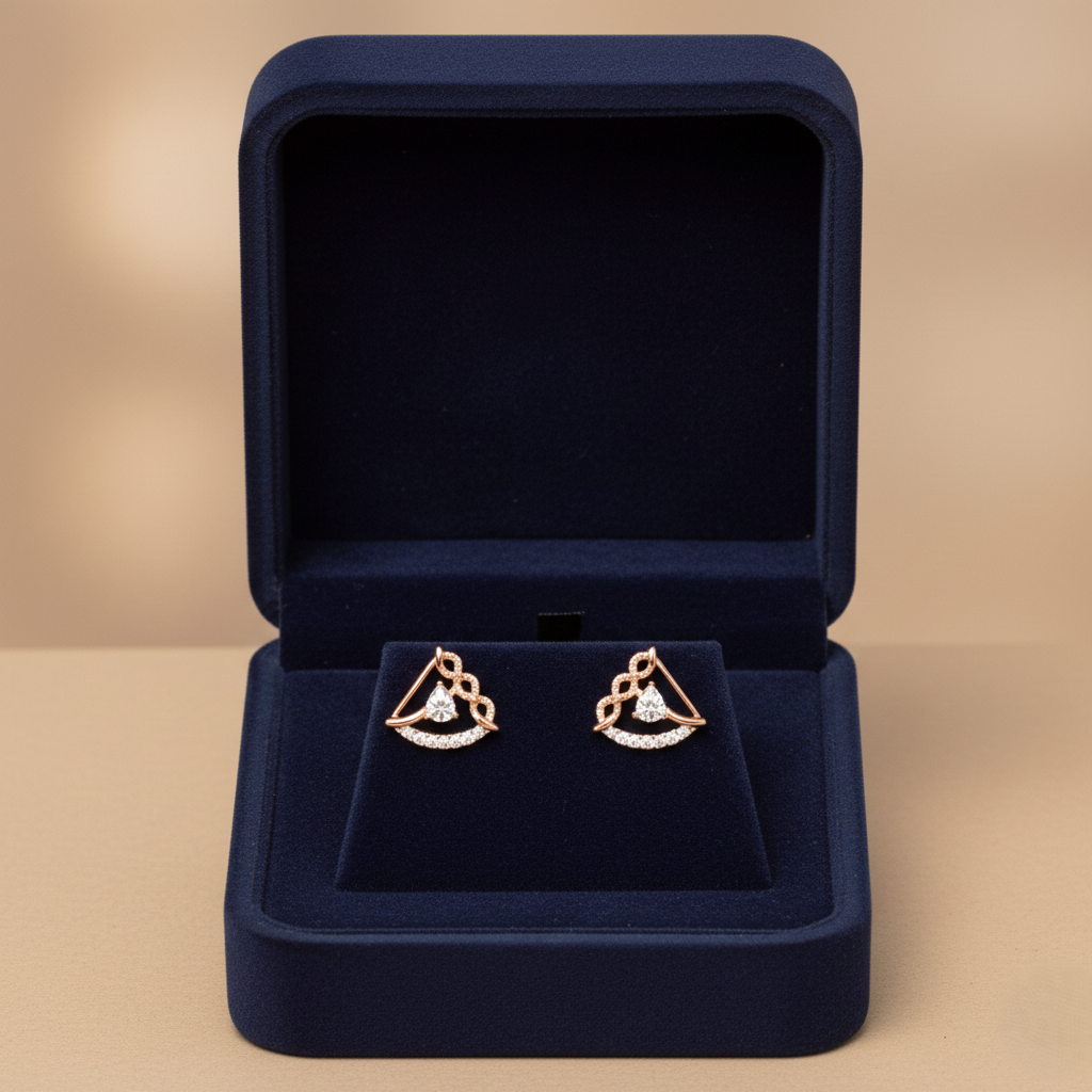 Brilliance Edge Diamond Stud Earrings