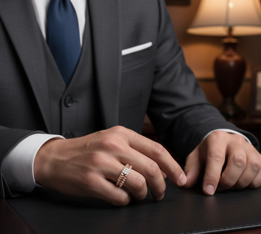 Signature Power Diamond Gents Ring - 4
