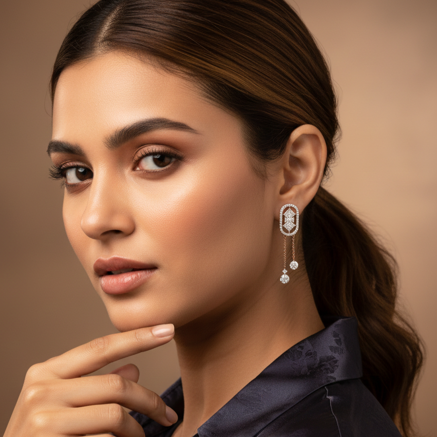 Astryn Luxe Diamond Dangler Earrings - 3
