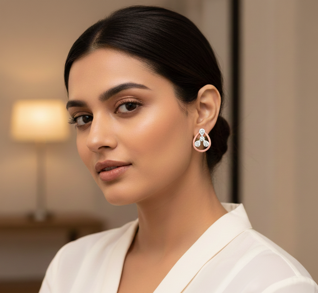 Elegant Diamond Stud Earrings for Women - 3