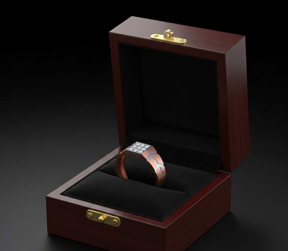 Distinguished Crown Diamond Gents Ring