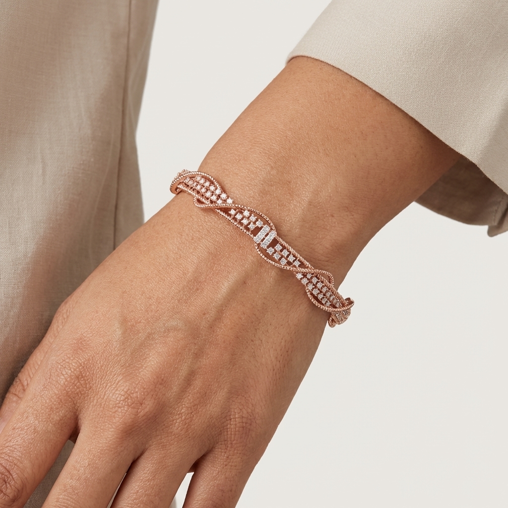 Golden Sparkle Diamond Bangles