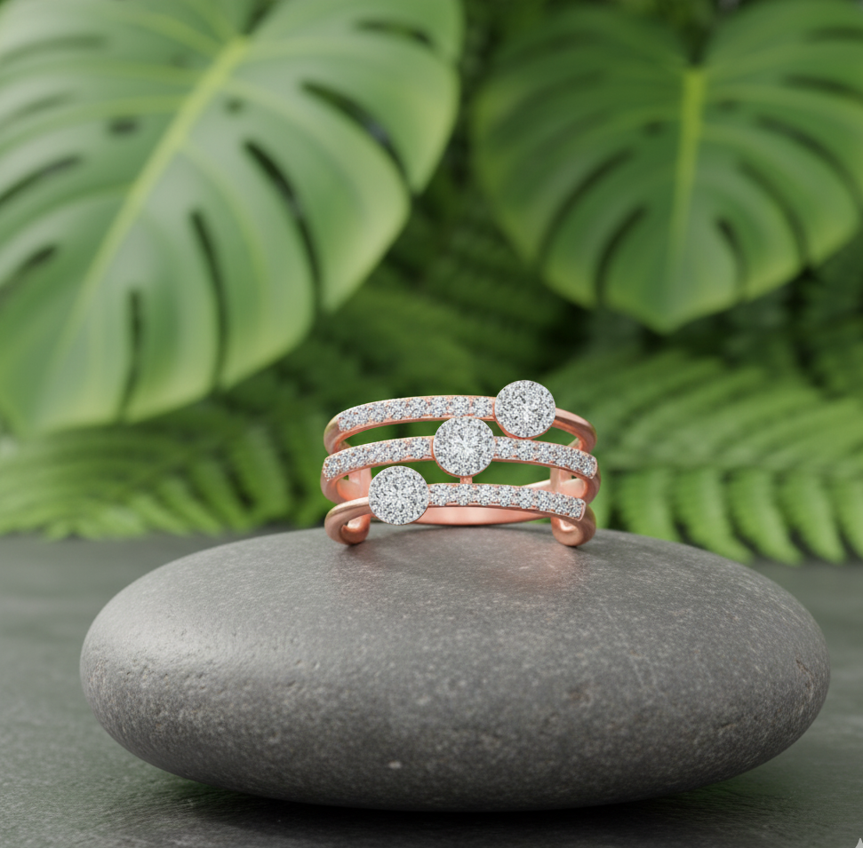 Cadence Wave Diamond Ring