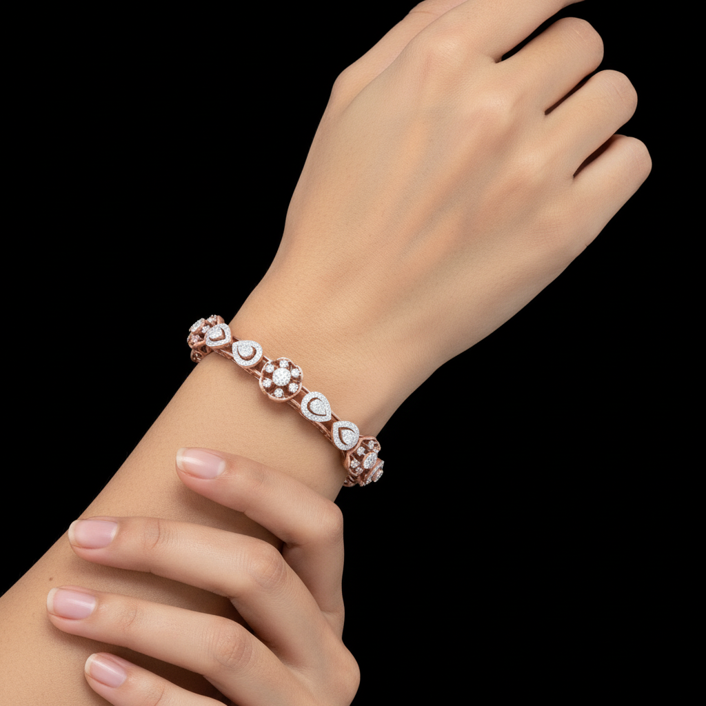Seraphina Ornate Diamond Bangle - 3