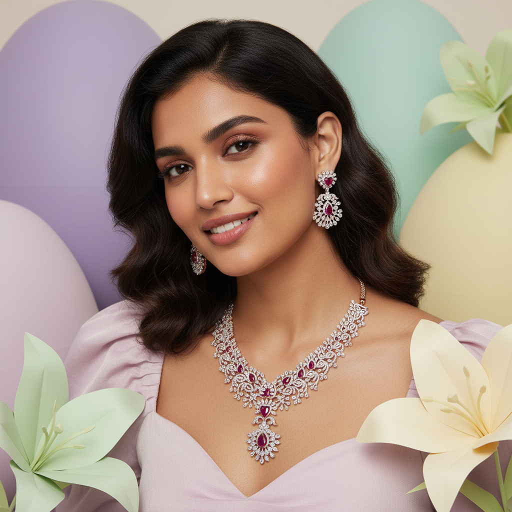 Imperial Diamond Dazzle Necklace Set
