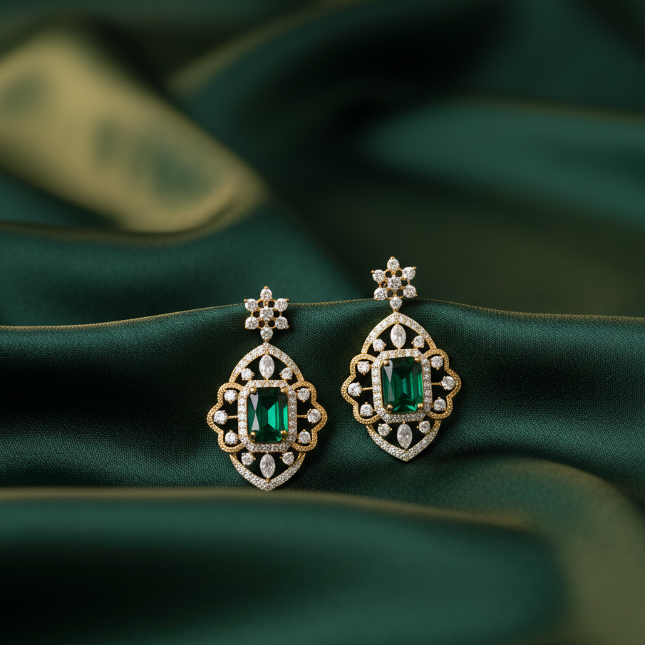 Stylish Spark Diamond Dangler Earrings