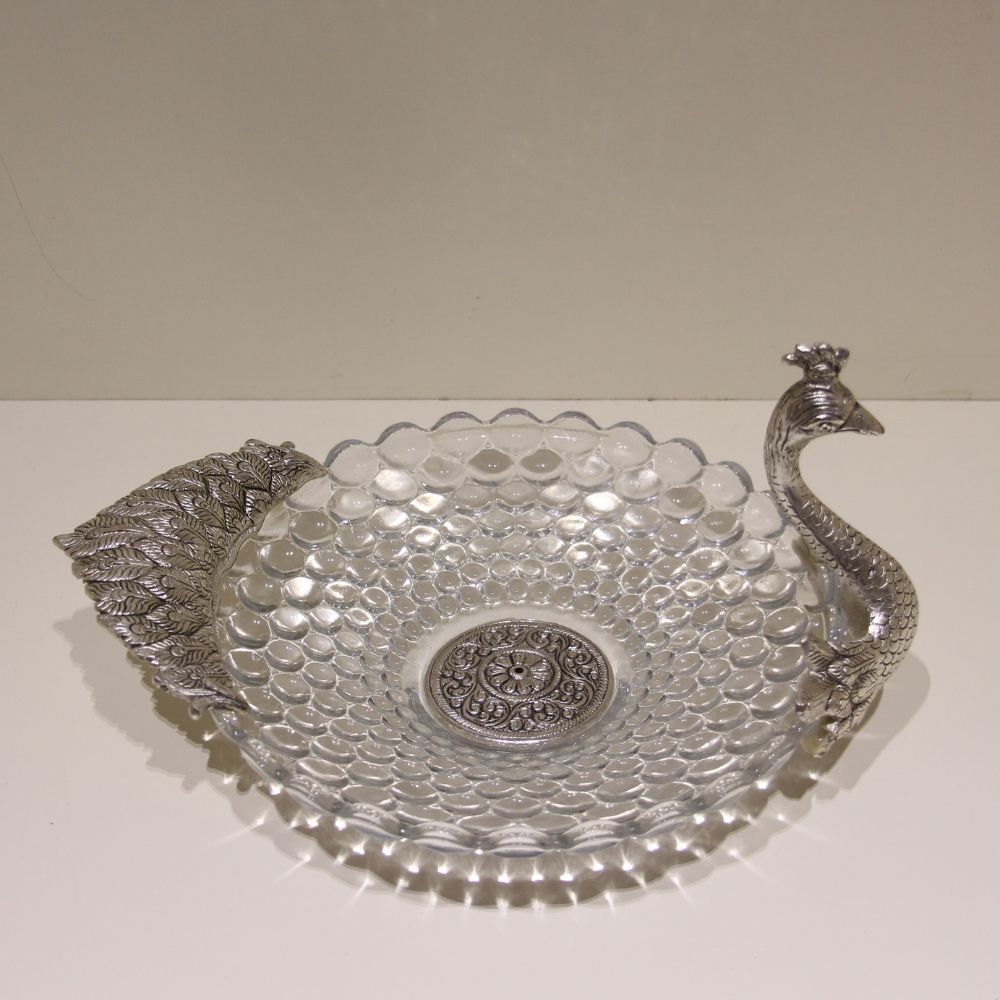 Peacock glass Bowl Punch - 3