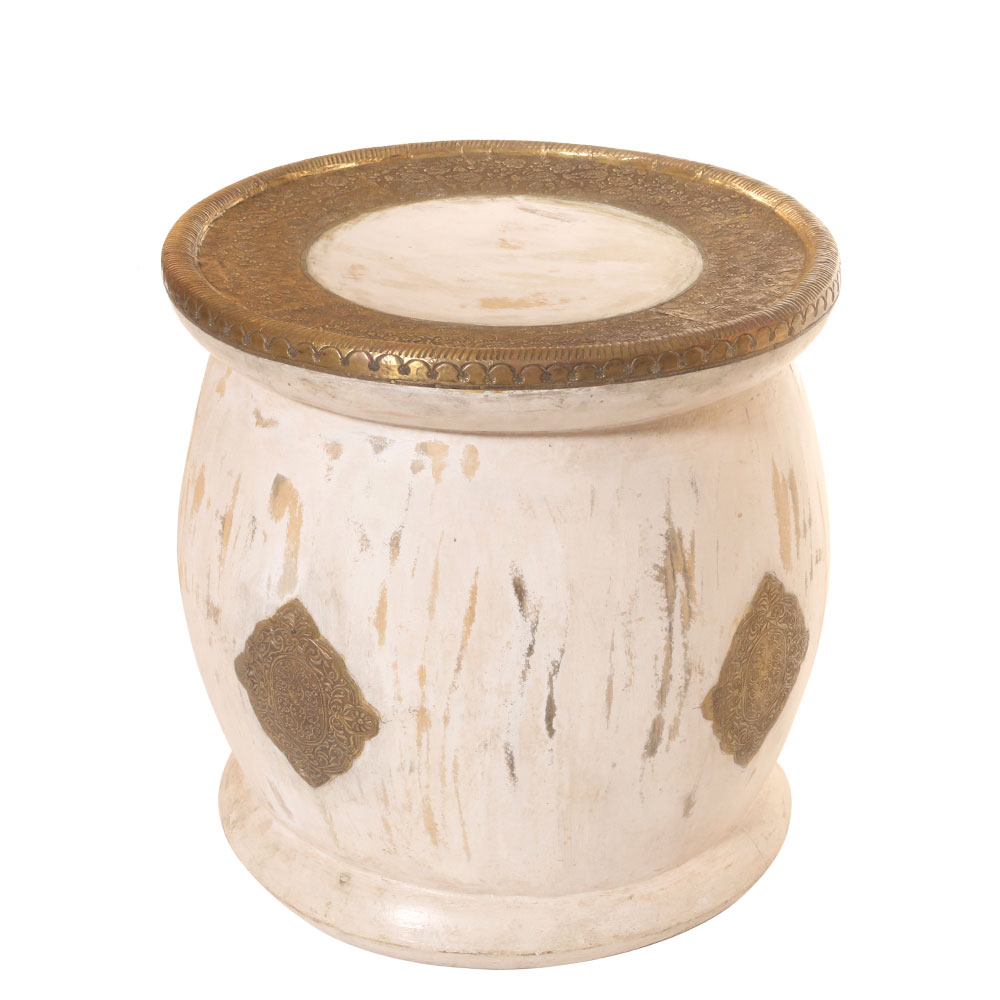 BARREL STYLE SIDE STOOL/TABLE