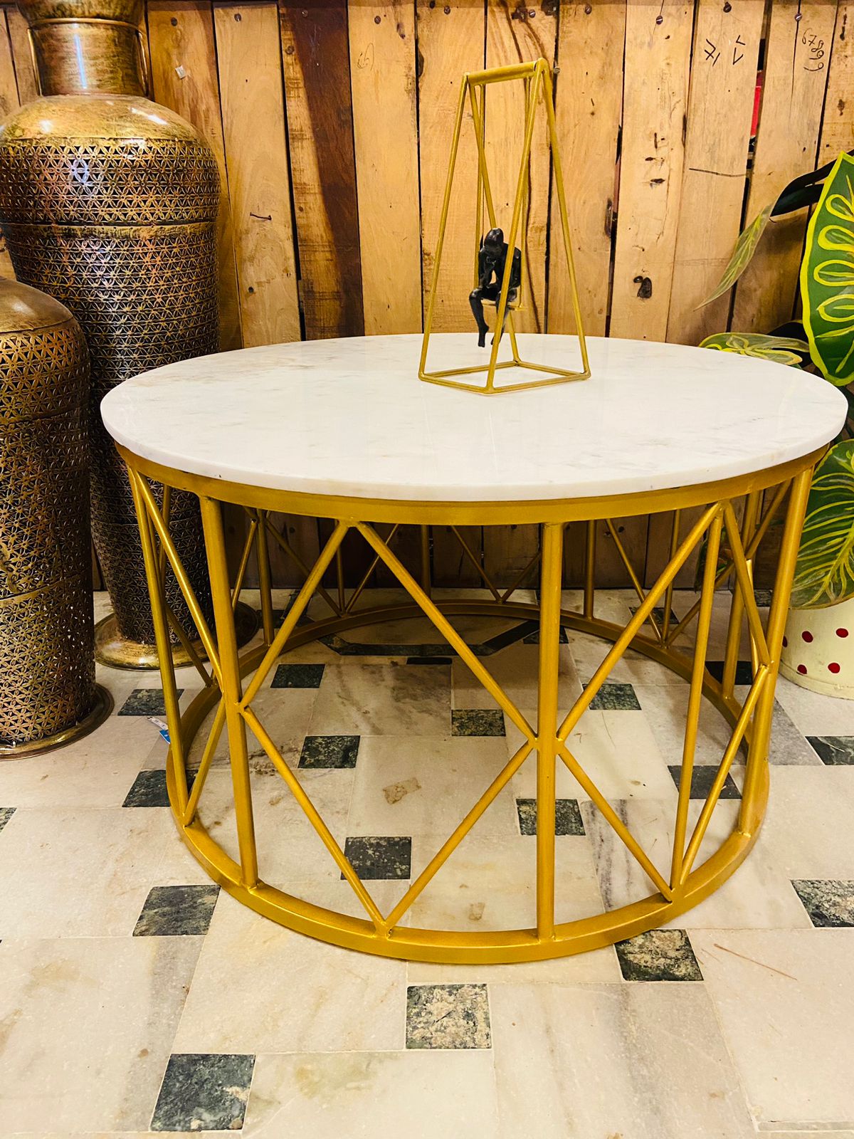Cross Round Coffe Table - 1527