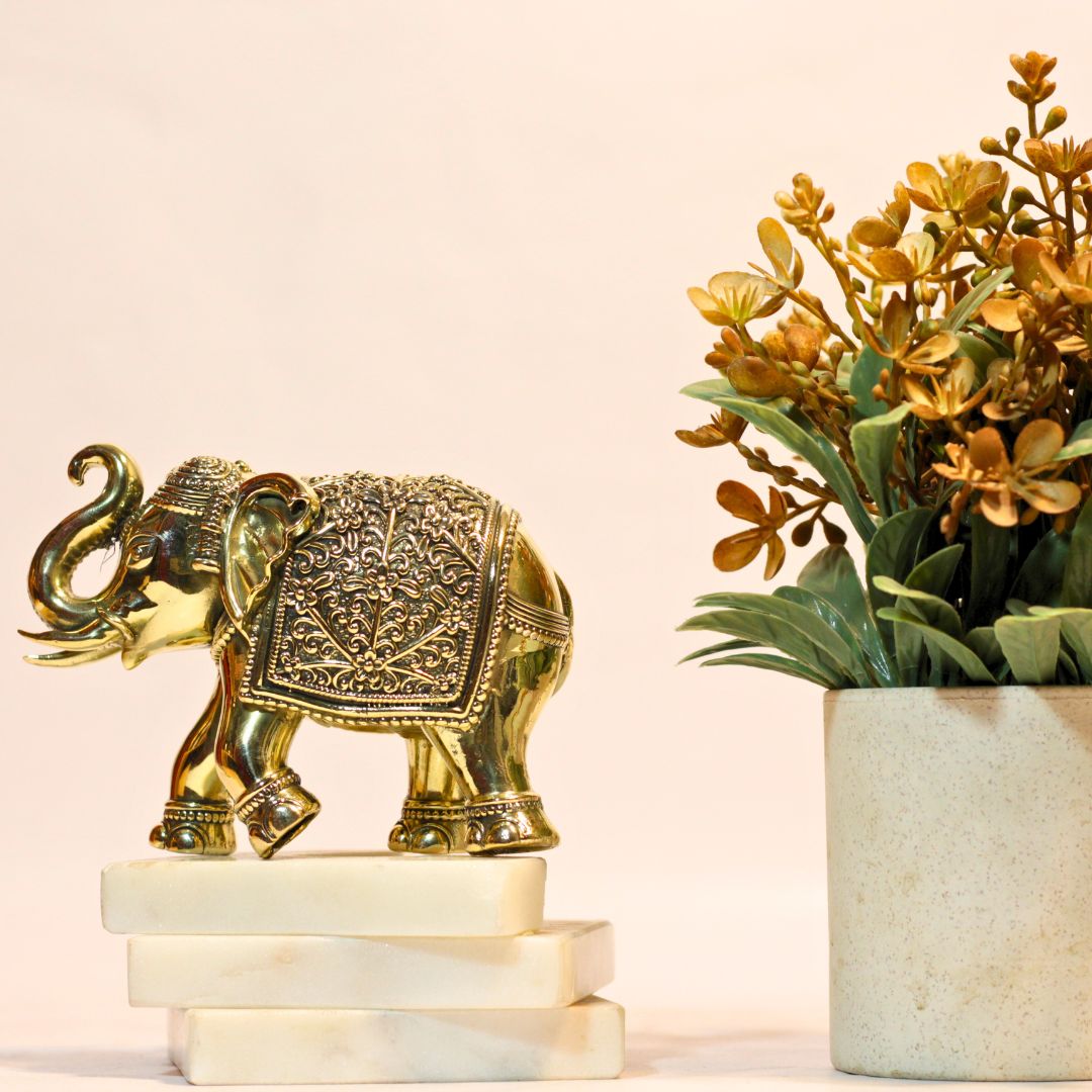 Brass Elephant Antique 3'' - 6