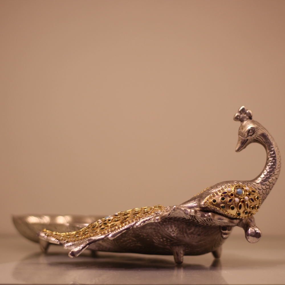 Peacock Plate Golden Work - 4
