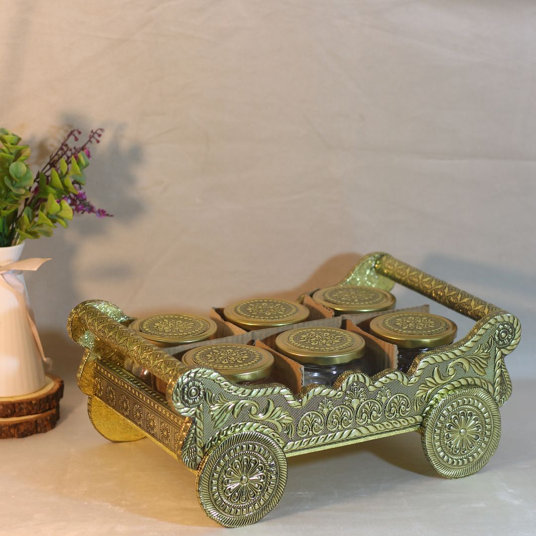 6 Jar Dryfruit Box Trolly - 5