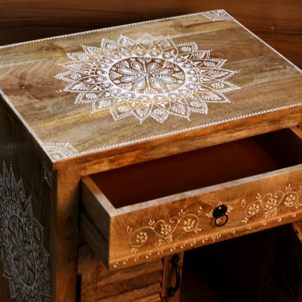 Wooden 1 Drawer Chest Ptd - 4